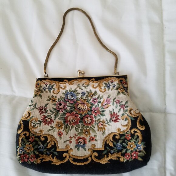 Vintage Floral Tapestry Evening Bag - Picture 2 of 4